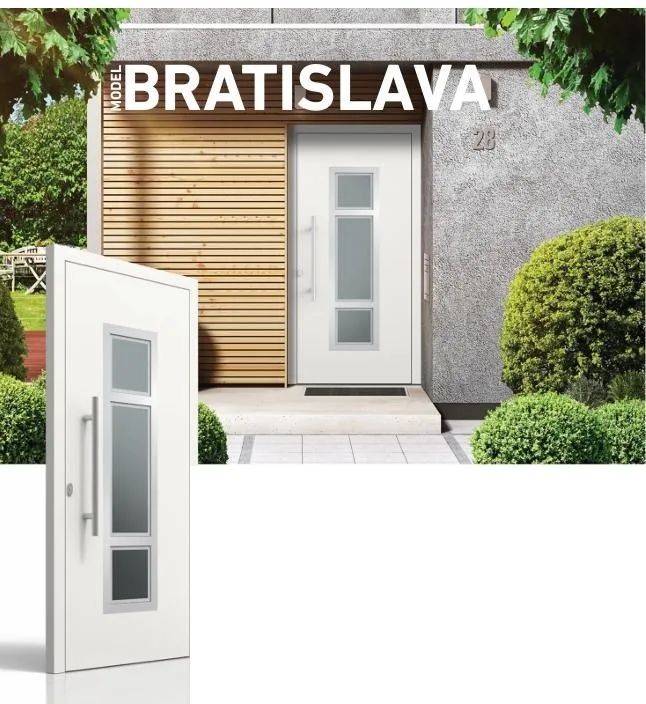 Porte d'entrée modèle Bratislava, collection Classique vitré