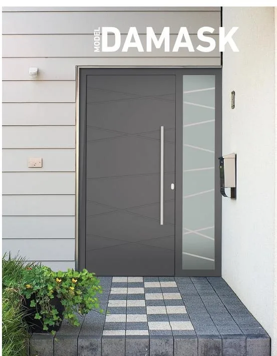Porte d'entrée modèle Damask, collection Rainures graphiques