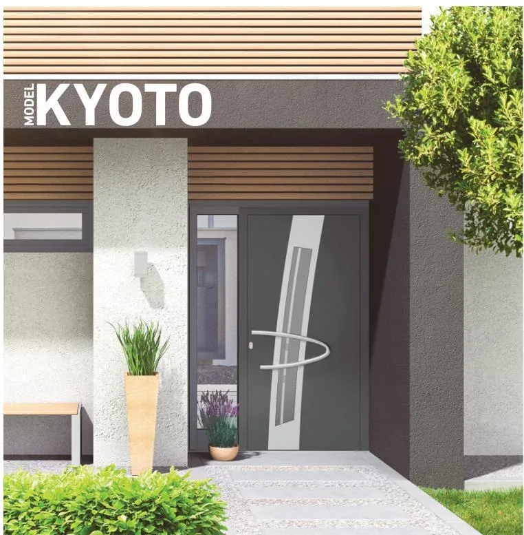 Porte d'entrée modèle Kyoto, collection Courbes & lumière